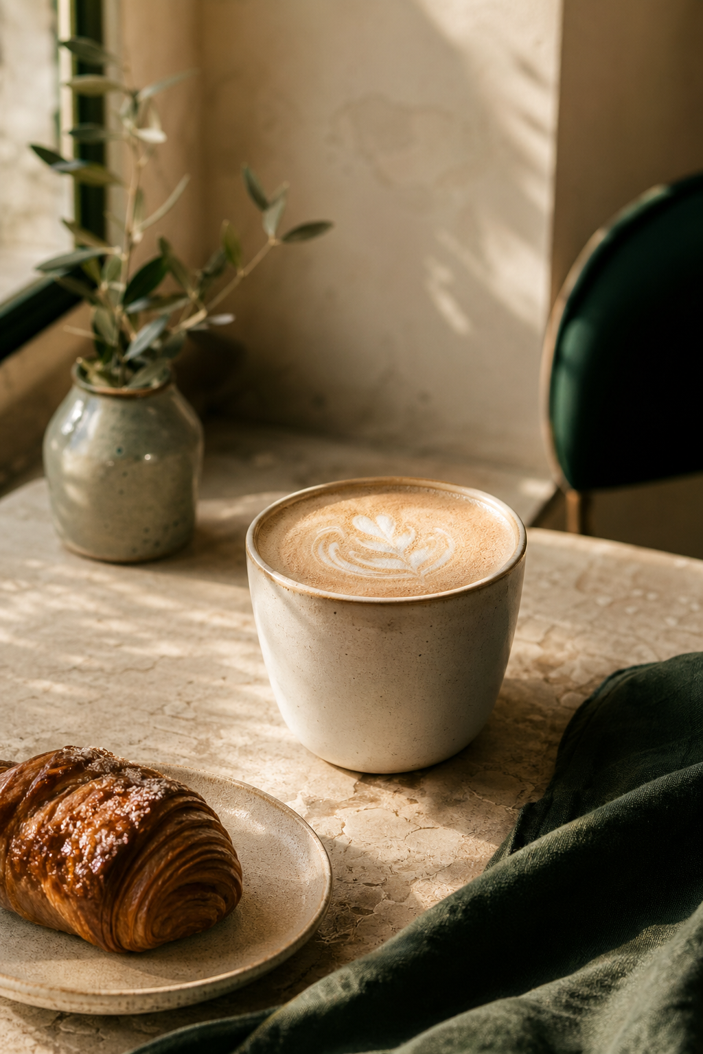 Premium horchata latte and pastry
